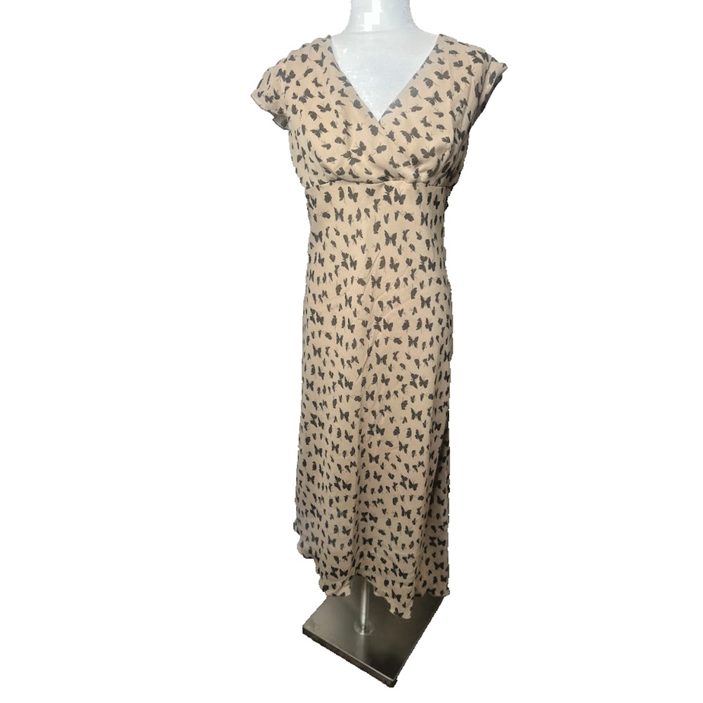 Vintage AGB‎ Byer California Butterfly Dress Size 12 Babydoll Asymmetrical Y2K